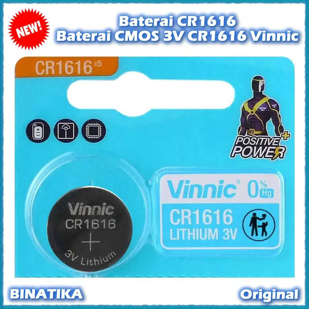 Baterai CR1616 CMOS 3V CR1616 Vinnic Lithium Battery Original