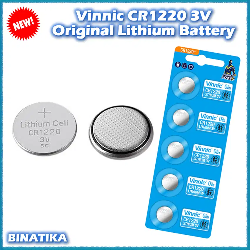 Baterai CR1220 Baterai CMOS BIOS CR1220 ML1220 Kecil 3V Vinnic Ori