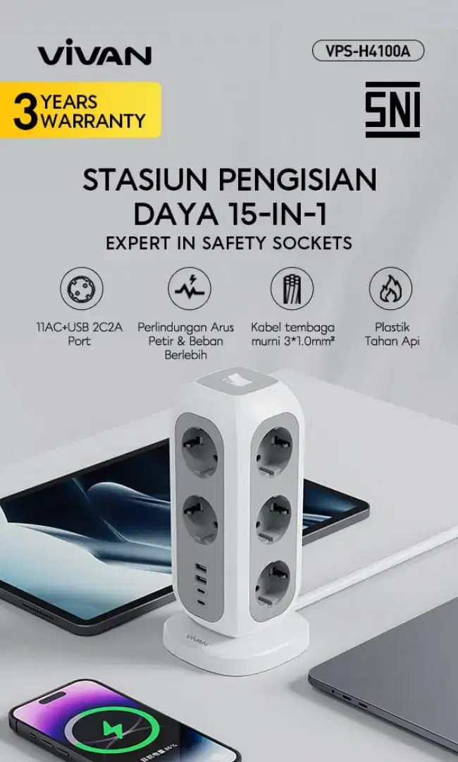 VIVAN DESKTOP TOWER SOCKET 15 in 1