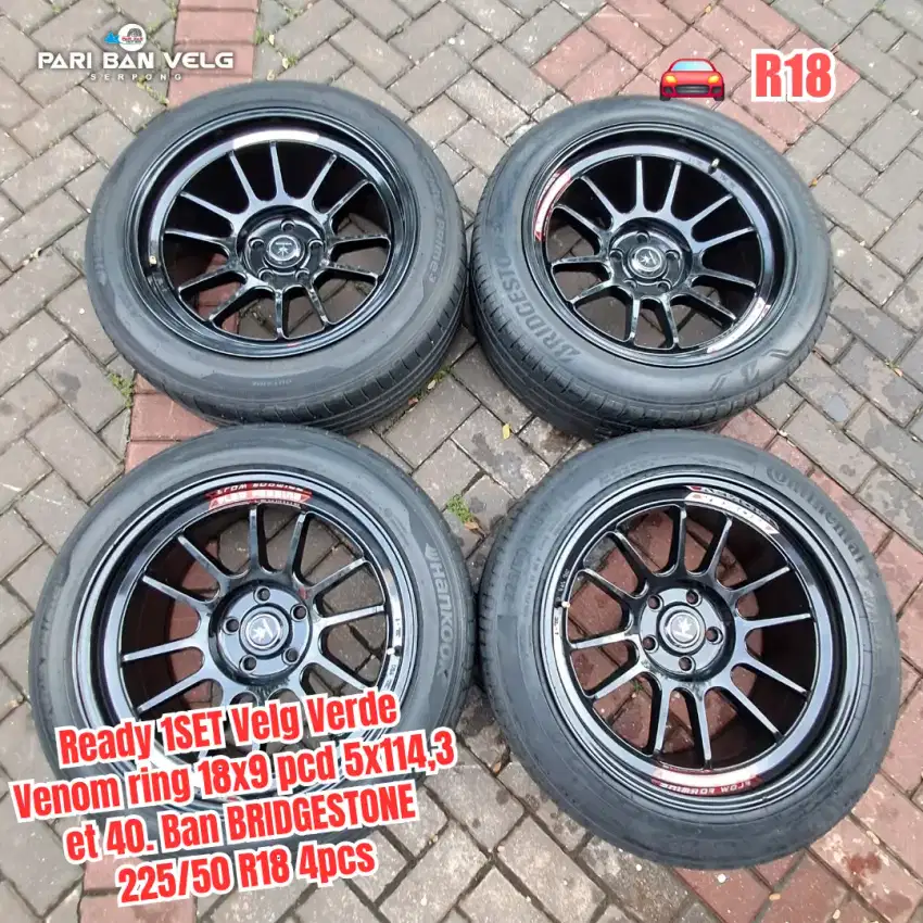 1 SET Velg Verde Venom ring 18x9 pcd 5x114,3 et 40. Dan ban