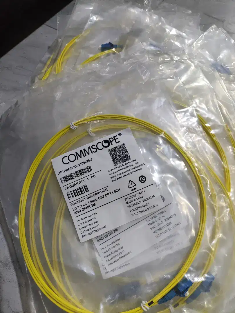 Commscope lc to lc 1.8mm OS2 dpxlazh and ofnr 2 M