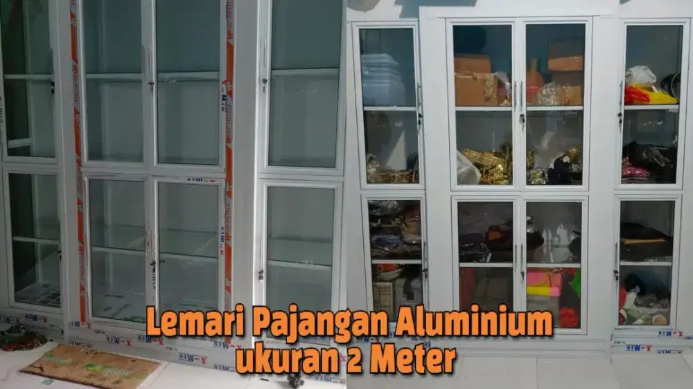 Lemari Pajangan ALUMINIUM ukuran 2 Meter