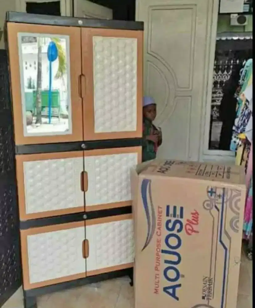 LEMARI PLASTIK LEBAR &BESAR TINGGI 155 CM BISA COD /KIRIM