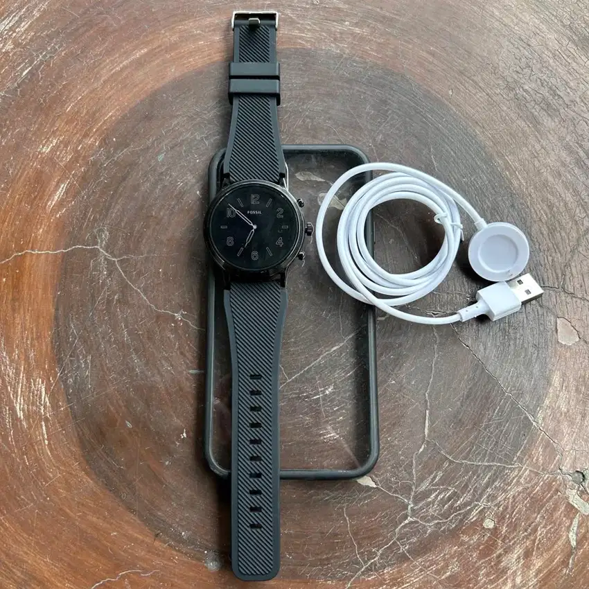 Fossil Gen 5 44mm The Carlyle HR Black Silicone