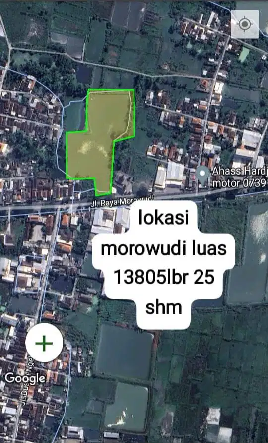 Dijual Tanah Tambak Jalan Raya Morowudi  Cerme Gresik