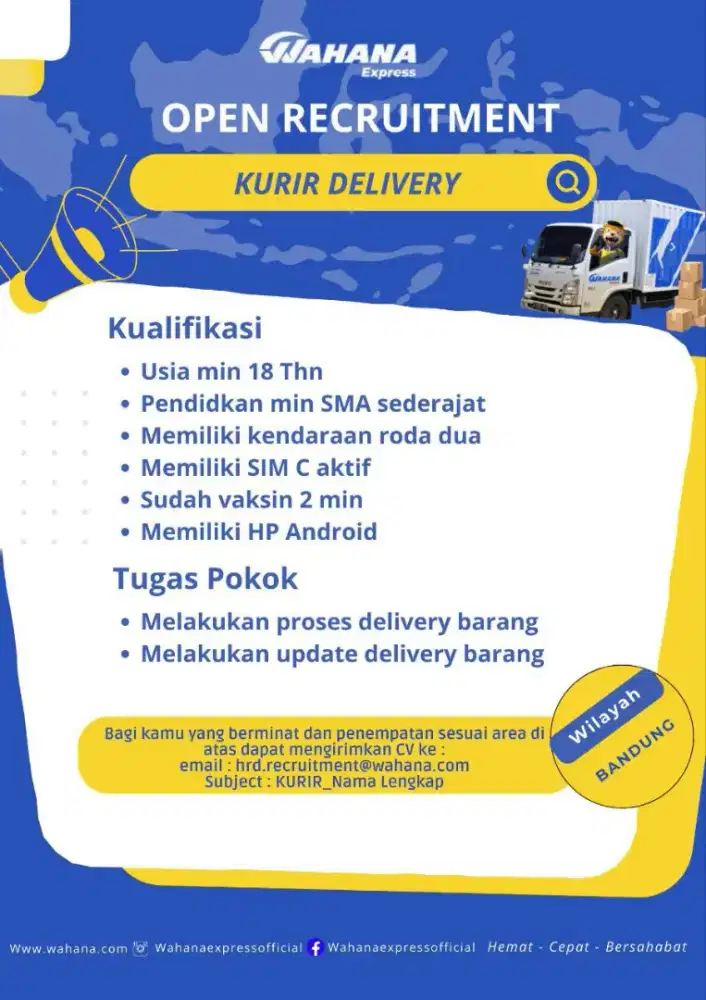 Lowongan Kurir Delivery Paket