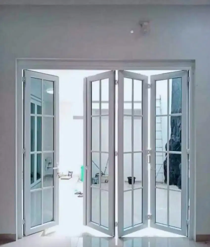 PINTU LIPAT ALUMINIUM 4 DAUN FULL KACA