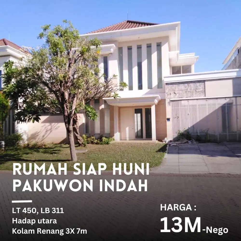 Dijual Rumah Mewah Siap Huni Pakuwon Indah Surabaya Barat