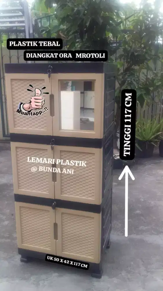 LEMARI PLASTIK TEBAL KUAT DAN MURAH COCOK BUAT ANAK KOST BISA COD