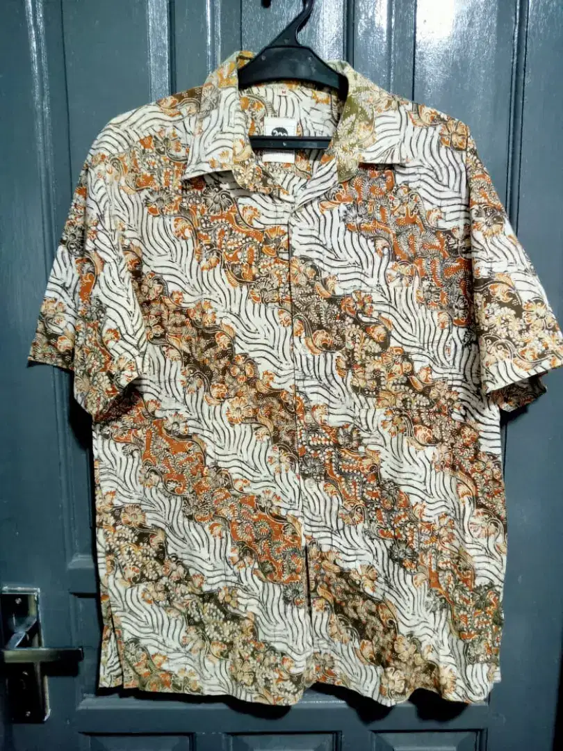 Kemeja batik lengan pendek KERIS FASHION size M LD 60cm P 80cm