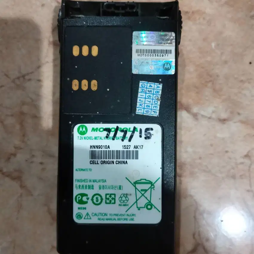 Baterai HT Motorola original 7.2v