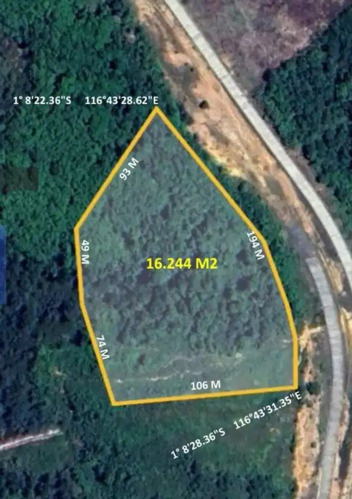 TANAH DIJUAL Luas 16,244m2 AREA KOMERSIL( IKN ) Depan Dermaga Logistik