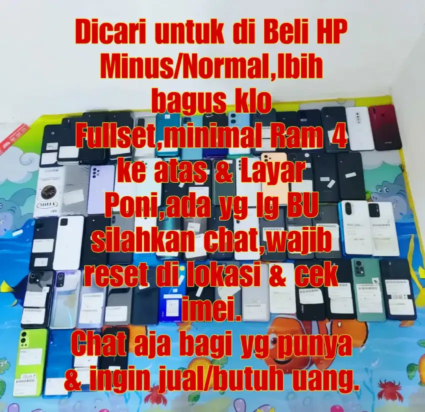 Jual/Beli HP bekas/minus/rusak/mati total.