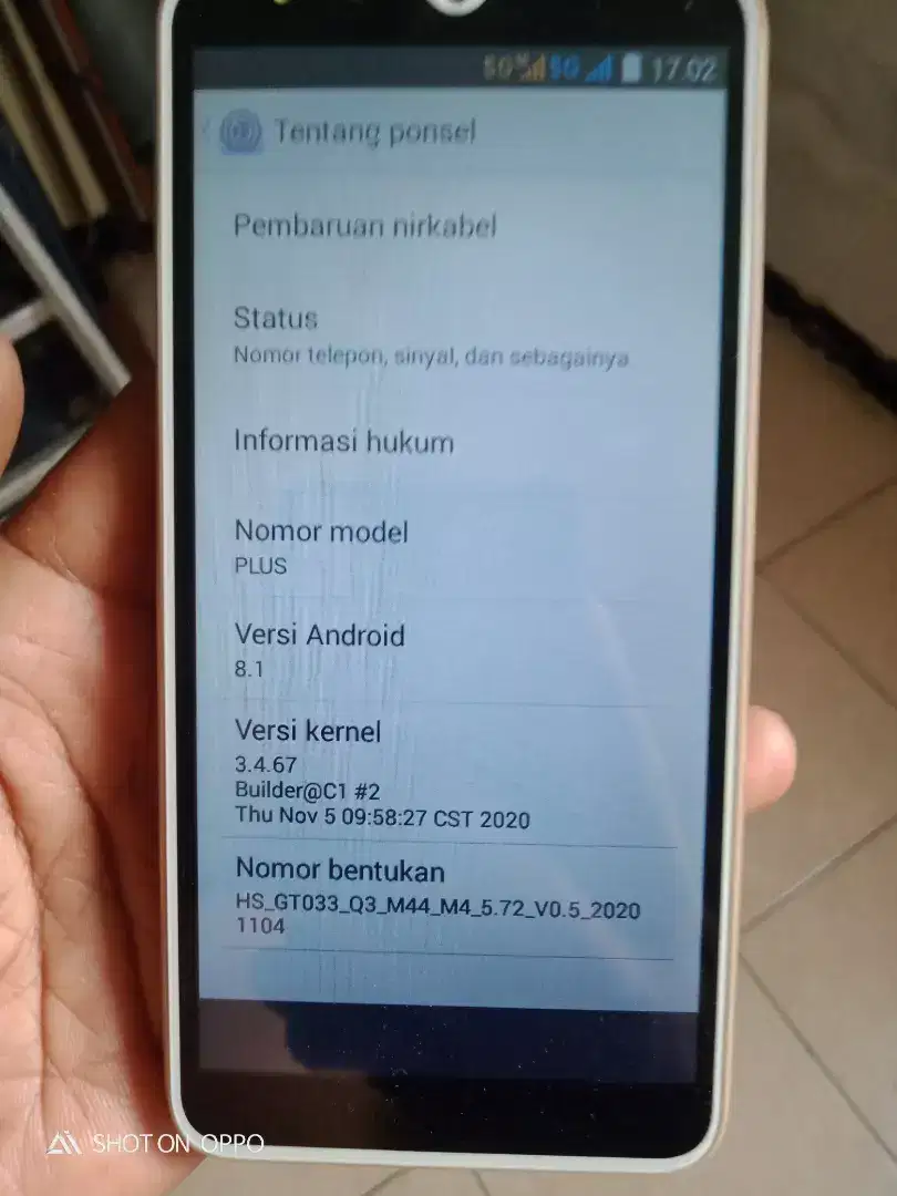 Punya hp merk cina jaringan sih udah 5G ram 4/64 minus tombolpd ilang