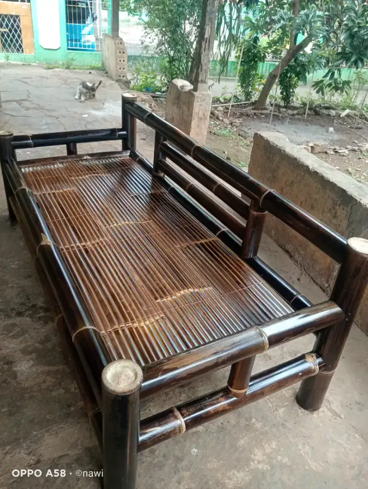 Jual bale dan kursi dr bambu hitam asli cod bayar di tempat