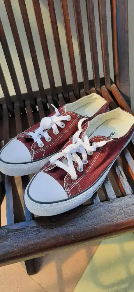 Sepatu Sandal Converse All Star Merah Maroon Putih Ukuran 9