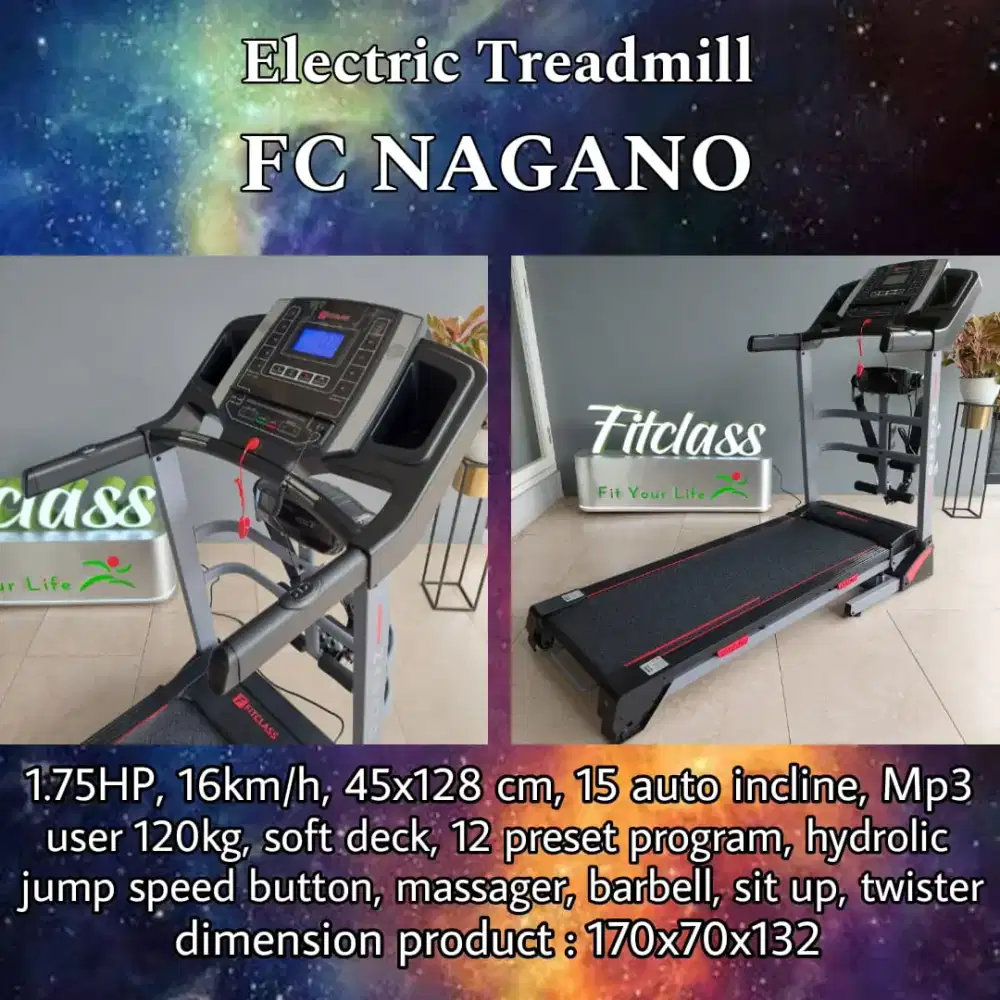 Treadmill elektrik nagano- Auto incline
