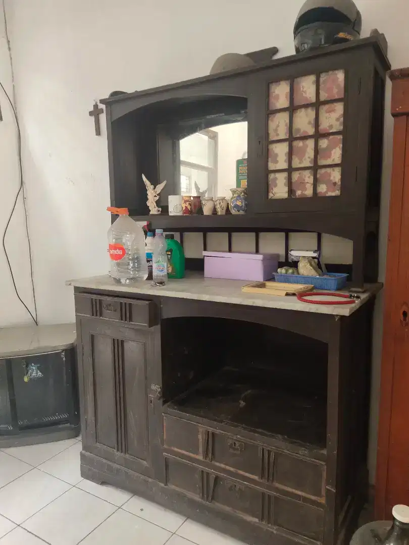 Koleksi Lemari Jati Marmer Pualam Antik