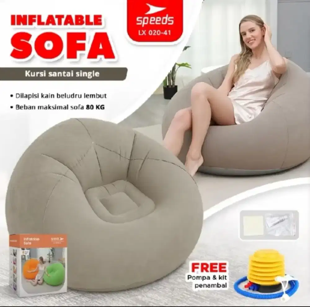 Speeds Sofa Angin Beanbag Squishy Inflatable Sofa