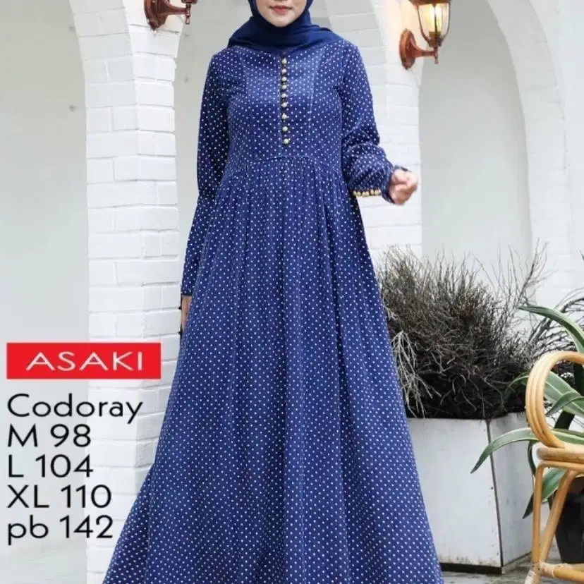 Gamis Asaki Codorai, warna navy