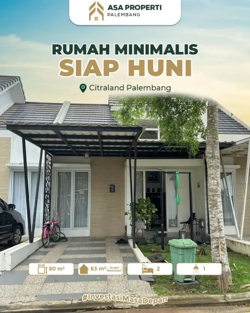 DIJUAL RUMAH BESERTA ISI TIPE LUGANO 9 DI CITRALAND PALEMBANG