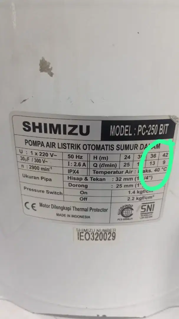 Mesin Air Jet Pump shimizu pc 250 bit