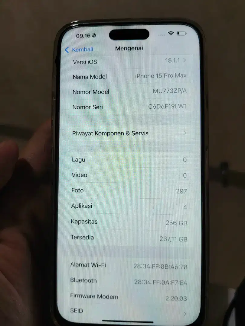 iphone 15 pro max 256 GB ex inter COD bisa