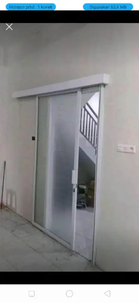 Pintu geres ada kaca aluminium