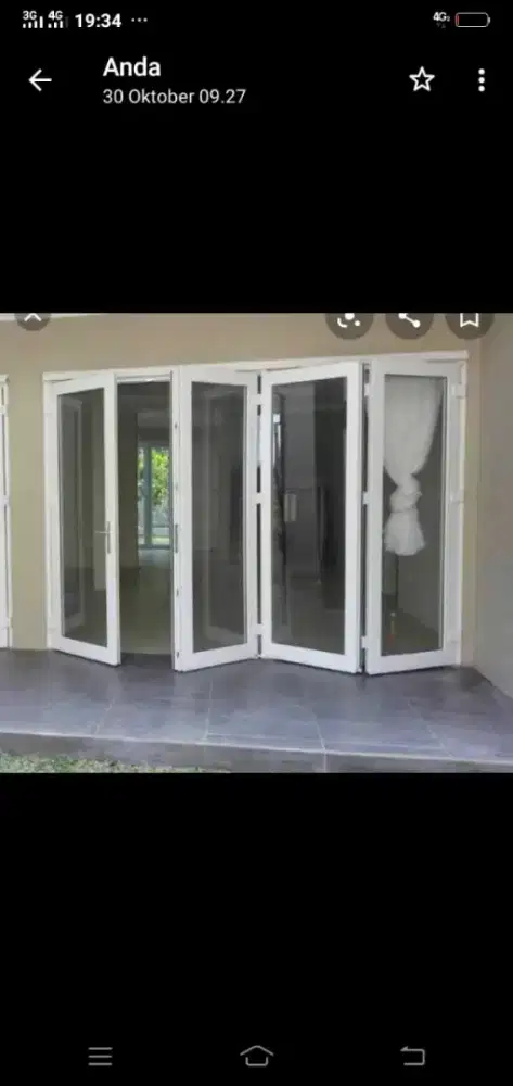Pintu lipat aluminium dan kaca