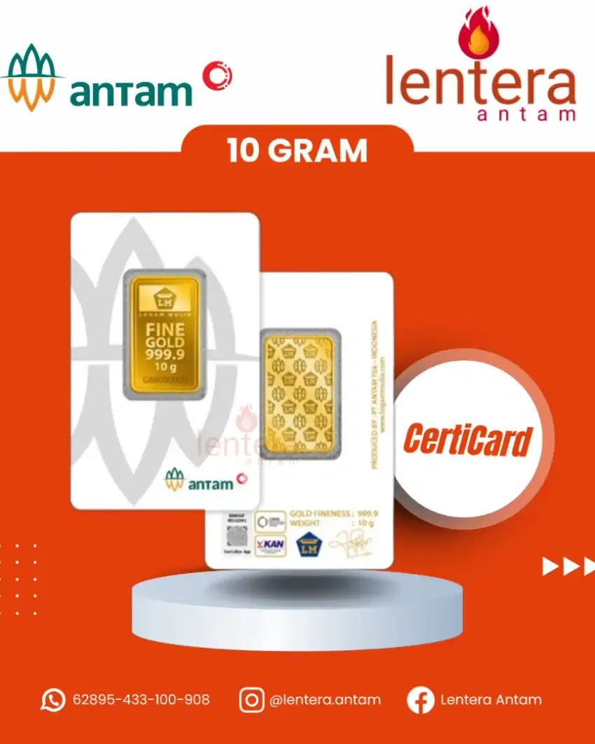 Antam 10gr 2025 Emas 10g 10 gram rm Logam Mulia redmark red mark gr g