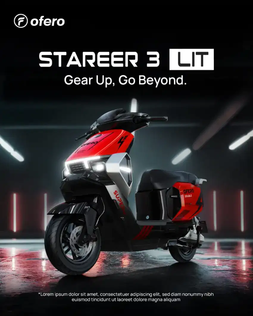 SEPEDA LISTRIK OFERO STAREER 3 LITHIUM E-BIKE/SPEED 53KM POWER 1000W