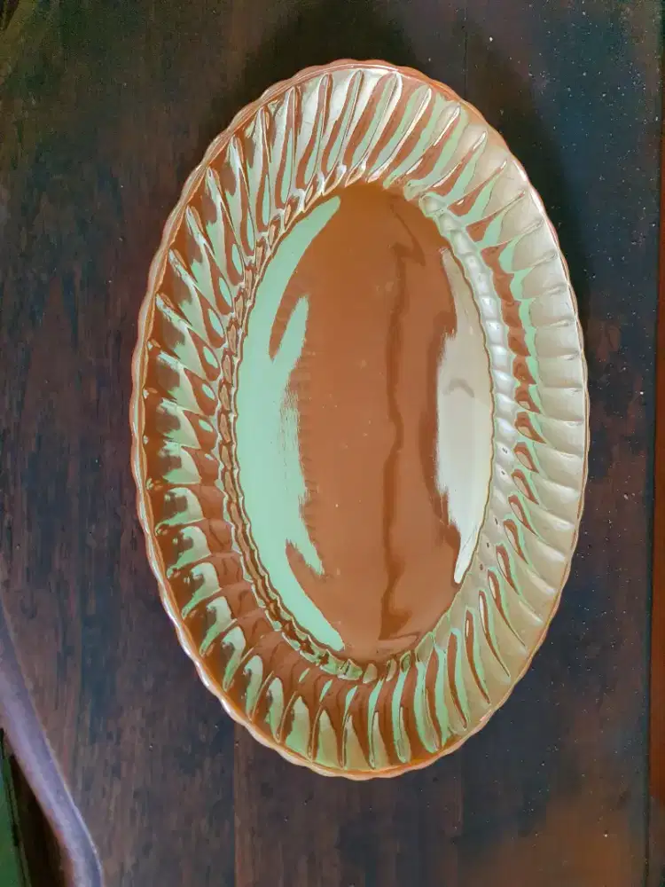 Piring Lodor Antik FireKing Anchor Hocking made in USA dm39cm Preloved