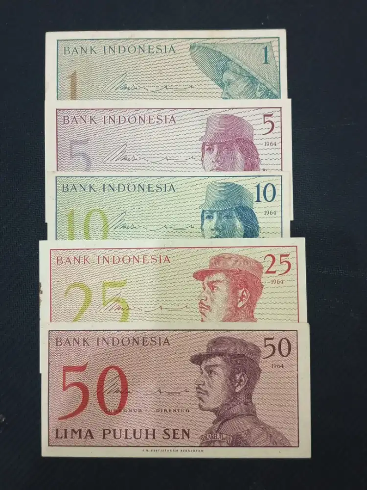 Set lengkap uang kuno seri dwikora tahun 1964