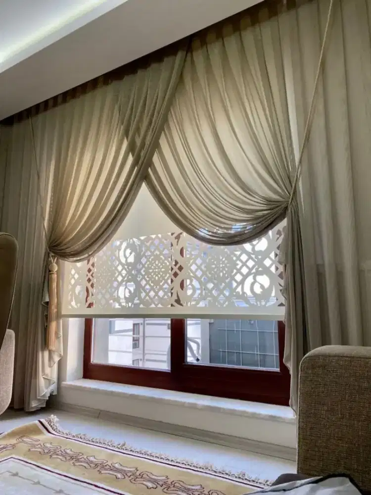 Pasang gordyn gorden murah vertikal roll blind jasa wallpaper dinding