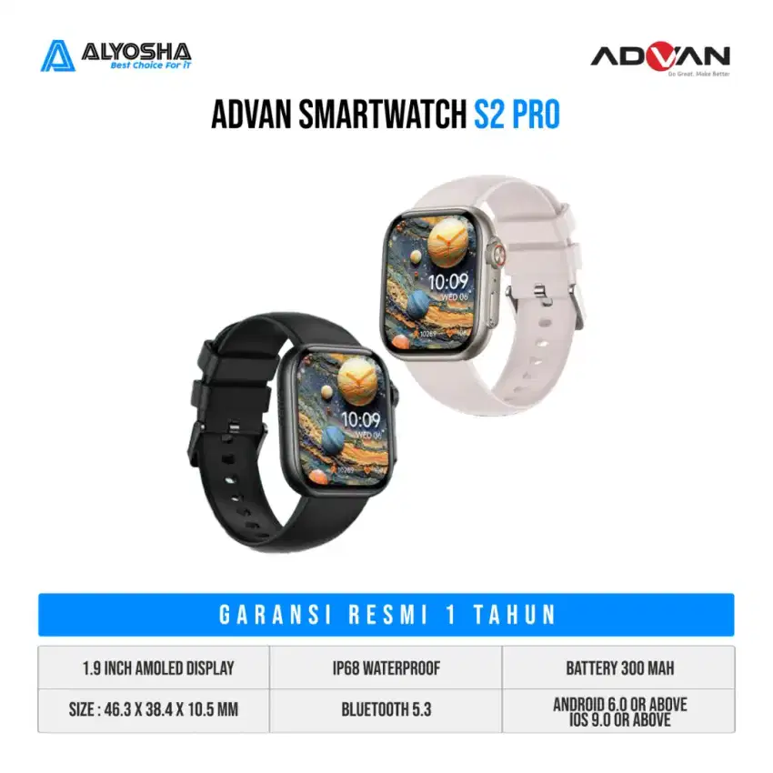 Smartwatch Advan S2 Pro AMOLED Screen New garansi resmi
