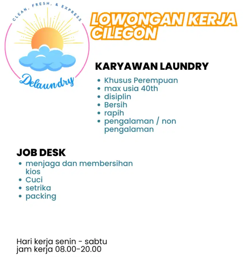 Cari karyawan laundry