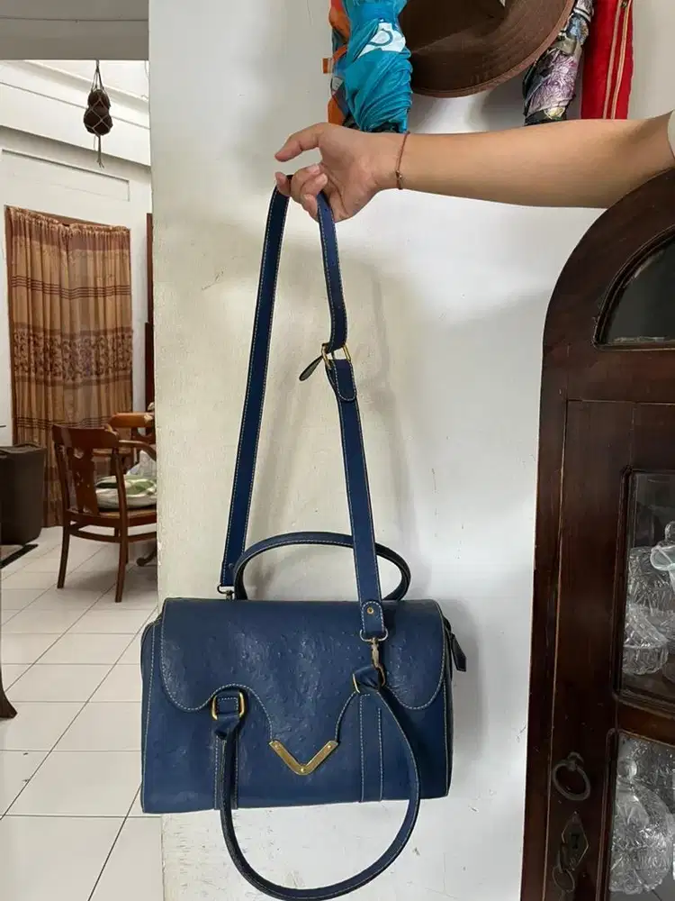 Tas Kulit Garut Biru