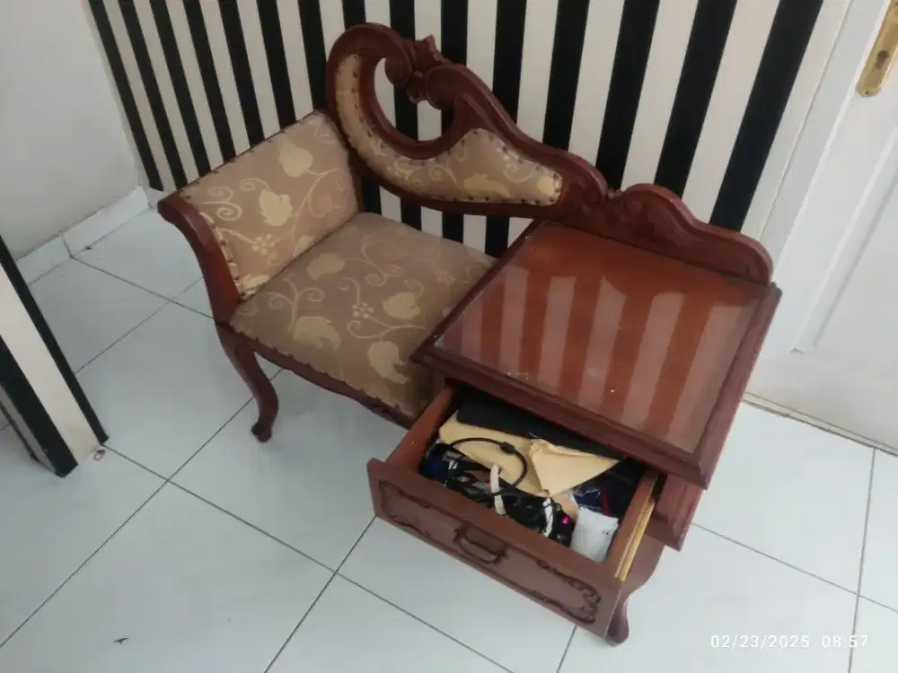 Kursi jati ex kursi telepon meja jati