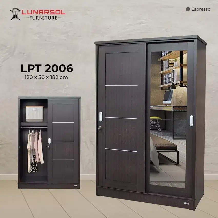 LEMARI KAYU PINTU SLEDING JUMBO