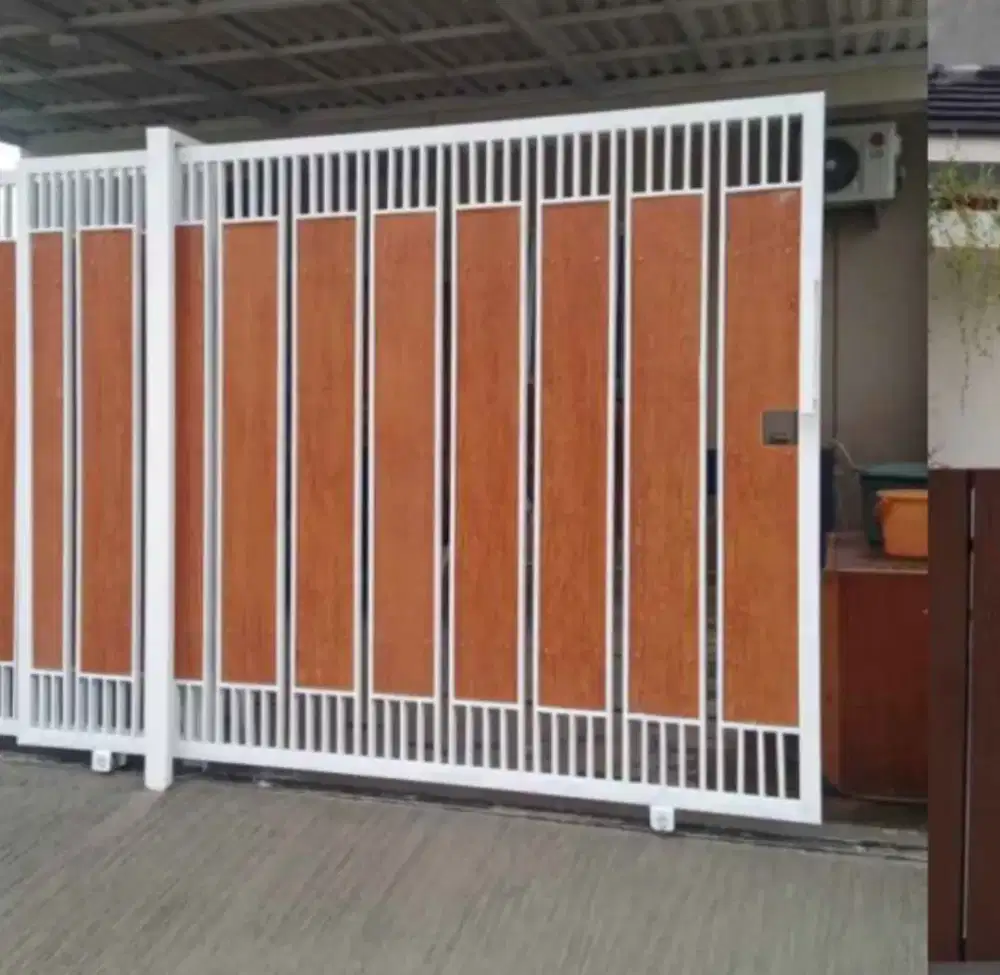 Pagar woodplank motif tampak seperti kayu berserat. Murahh tanpa DP
