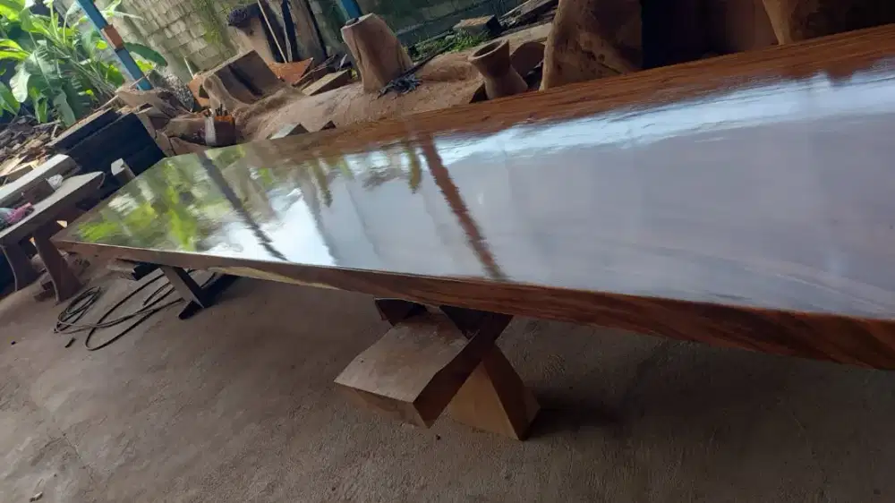 Meja Makan Trembesi Panjang 6m Meja Kantor Meja Kayu Suar