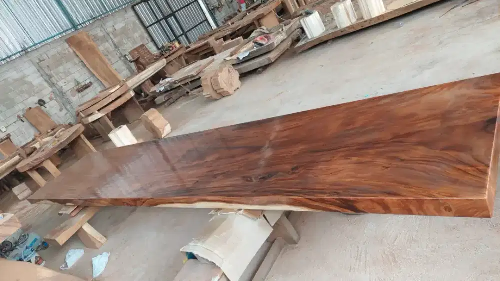 Meja Makan Trembesi Panjang 6m Meja Kantor Meja Kayu Suar Meja kafe