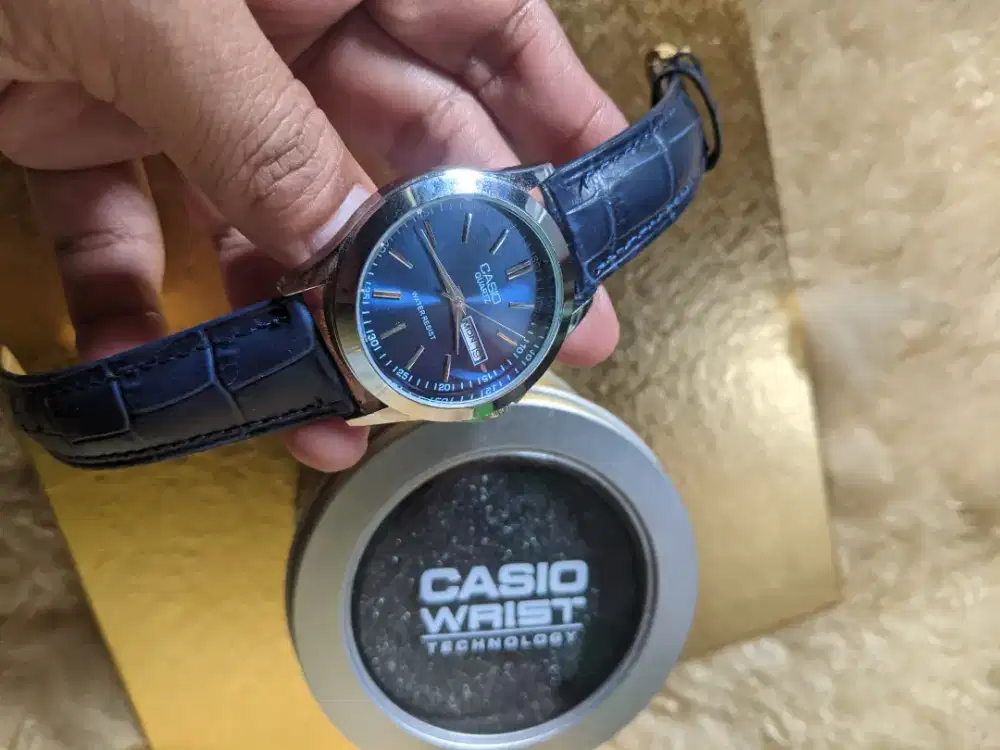 Casio Blue Tali Kulit Blue