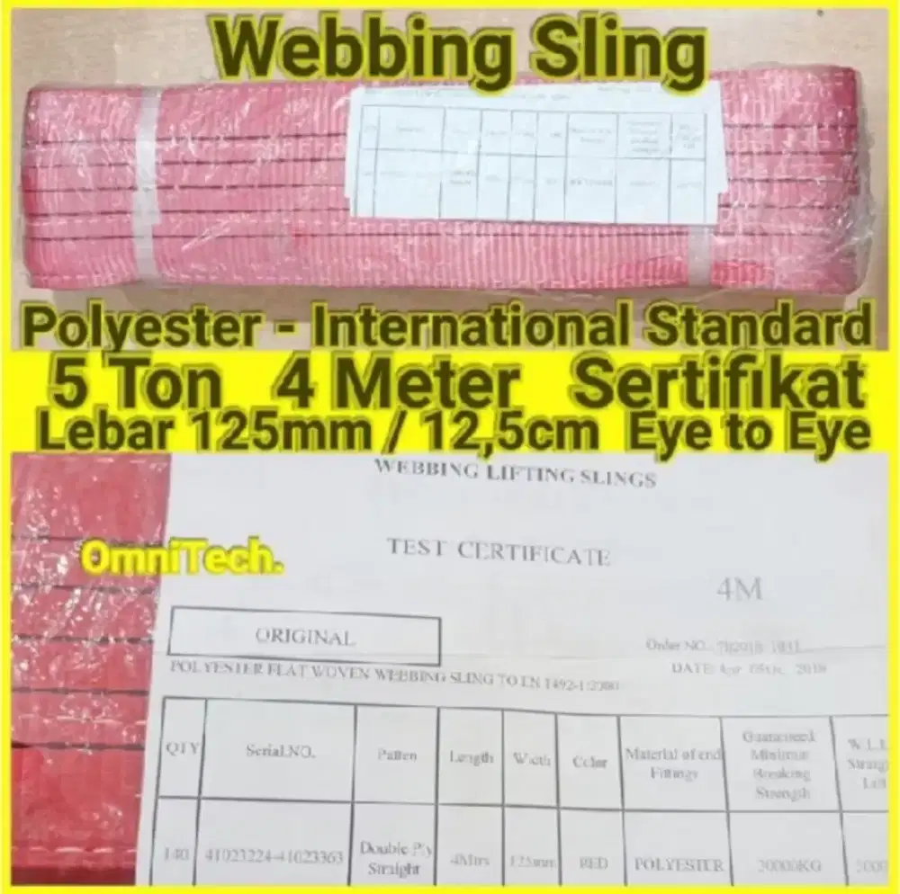 Tali Ikat Sabuk Webing Webbing Sling Belt Double Ply 5Ton 4Meter 5T