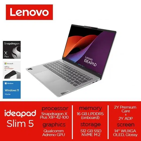 Lenovo IdeaPad Slim 5 14Q8X9 Snapdragon X Plus X1P-42-100 16GB 512GB