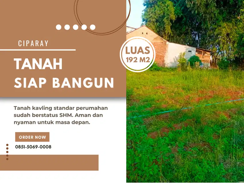 Tanah Siap Bangun Harga Mulai 200 Jutaan Areal Ciparay