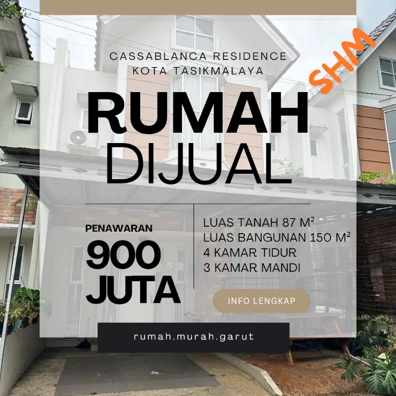 Rumah 2 Lantai Cantik Eemi Furnish Di Cassablanca Kota Tasikmalaya