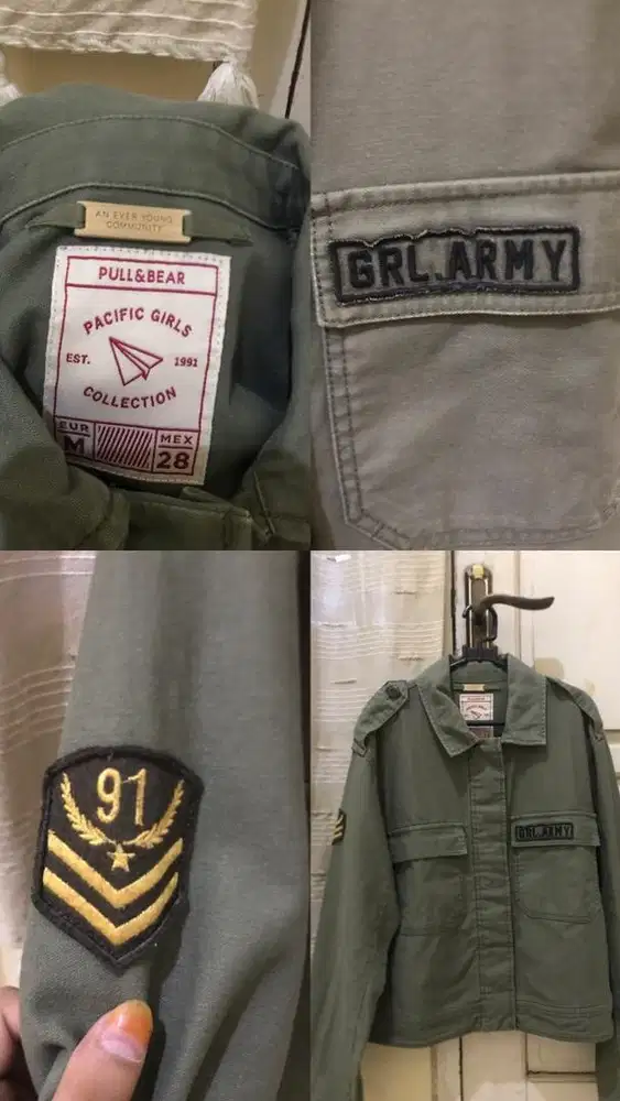 jaket army denim Pull&Bear
