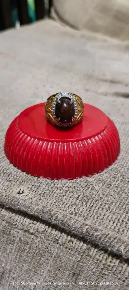 Cincin batu black oval