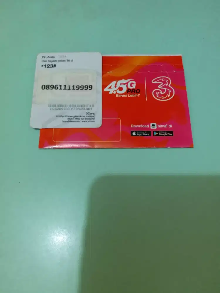 NOMOR CANTIK TRE 3, 1111 9999 ISI ULANG, PRABAYAR. MASA AKTIF PANJANG